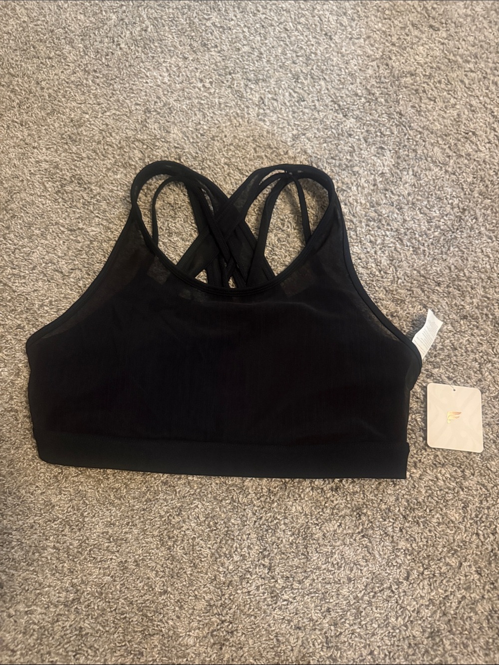 Fabletics Black Strappy Crisscross Sports Bra